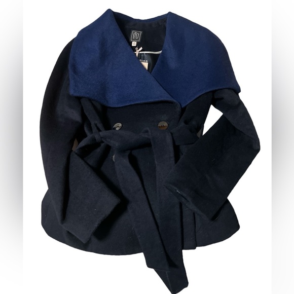 NWT $229 LTD Luxe Collection Navy Shawl Collar Peacoat Limited 
Sz S - Picture 2 of 7